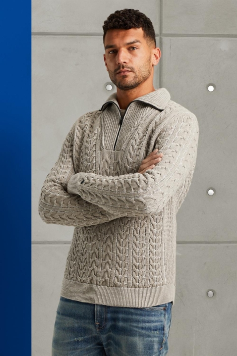 Cast Iron half zip collar cotton plated